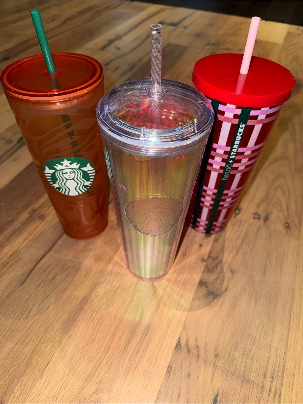 3 Starbucks 24oz Cold Cups with Straws